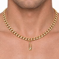 UTIERRE 3D Monogram Cuban Link Necklace
