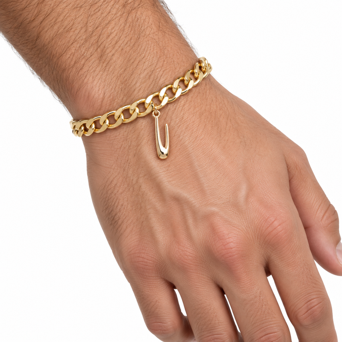 UTIERRE 3D Monogram Cuban Link Bracelet