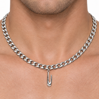 UTIERRE 3D Monogram Cuban Link Necklace
