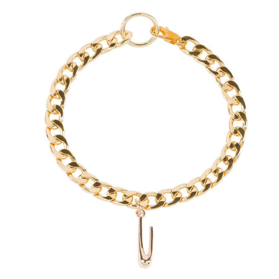 UTIERRE 3D Monogram Cuban Link Bracelet